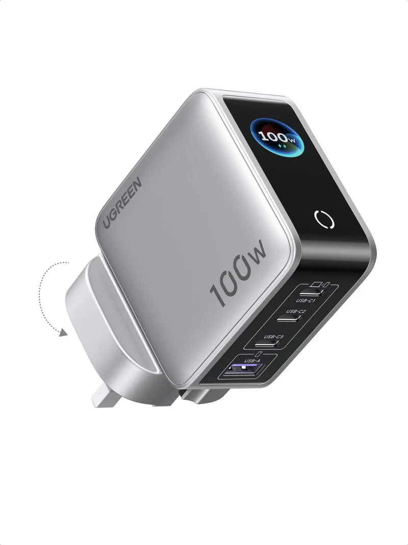 Ugreen Nexode Pro 100W 4C1A 5 Port GaN Charger with Smart Display