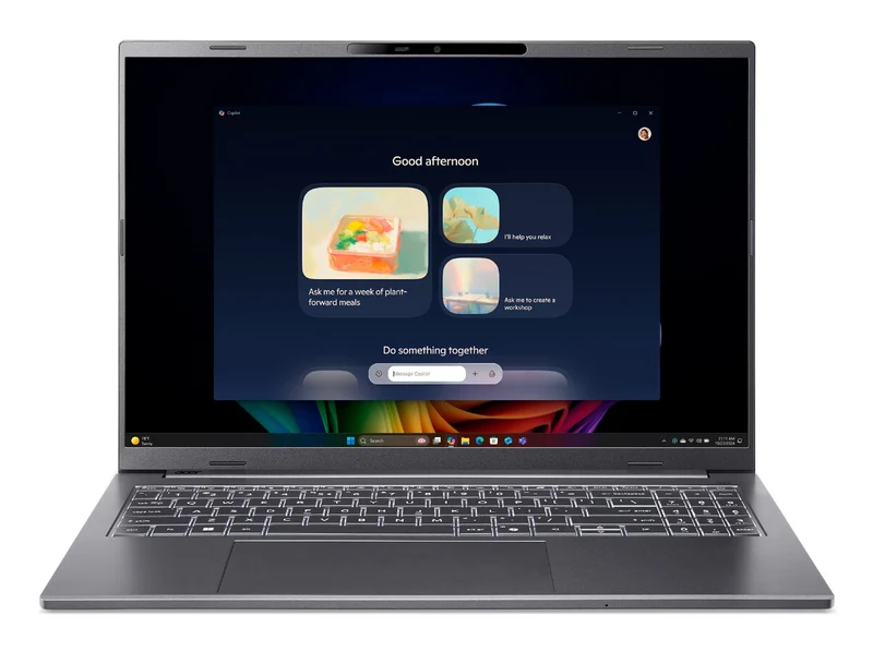 Acer Aspire 16 AI A16-52M-50M6 Intel Core Ultra 5 226V Laptop 40.6 cm (16") 2K 16 GB LPDDR5x-SDRAM 512 GB SSD Wi-Fi 7 (802.11be) Windows 11 Home Grey