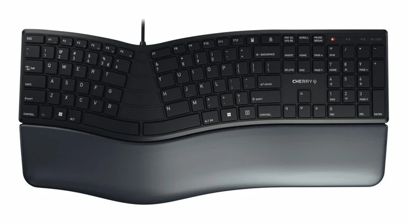 CHERRY KC 4500 ERGO keyboard Universal USB AZERTY Belgian Black