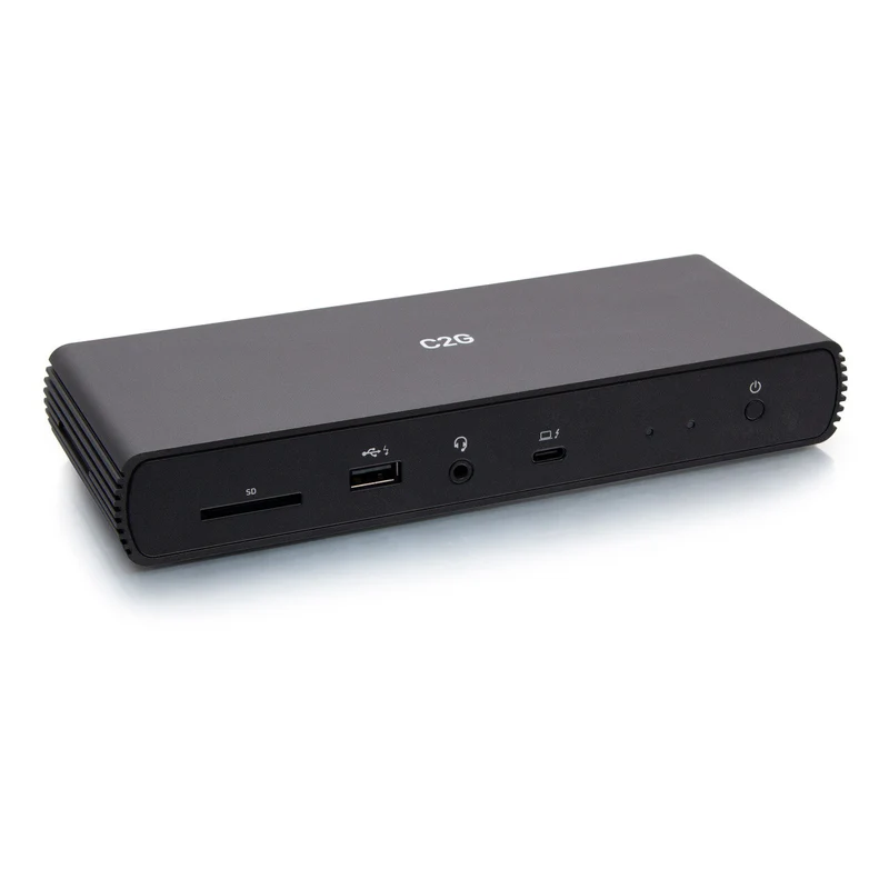 C2G ThunderboltTM 4 USB-C® 10-in-1 Dual Display Docking Station with Ethernet, USB, SD Card Reader, 3.5mm Audio and Power Delivery up to 90W - 4K 60Hz (TAA Compliant)