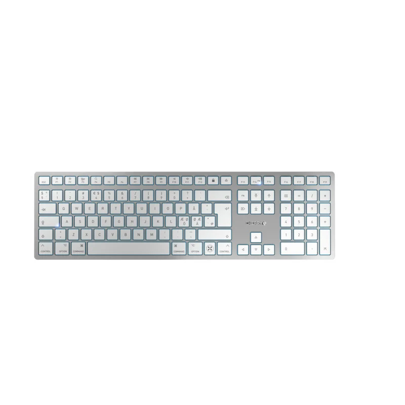 CHERRY KW 9100 SLIM FOR MAC keyboard Universal USB + Bluetooth QWERTY Nordic Silver
