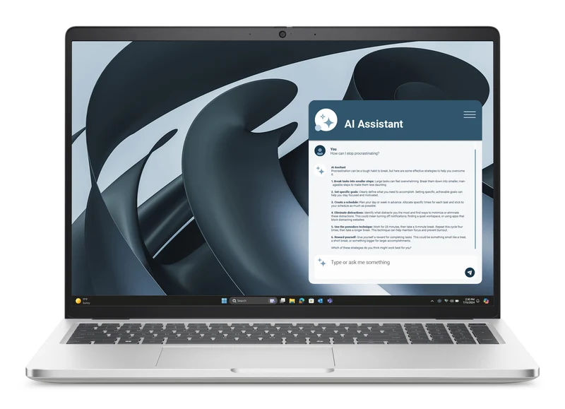 DELL Pro 16 Plus PB16255 Copilot+ PC AMD Ryzen AI 5 PRO PRO 340 Laptop 40.6 cm (16") Full HD+ 16 GB LPDDR5x-SDRAM 512 GB SSD Wi-Fi 7 (802.11be) Windows 11 Pro UK English Platinum, Silver