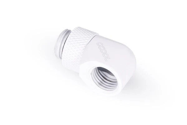 Alphacool Eiszapfen L-connector rotatable G1/4 outer thread to G1/4 inner thread - white