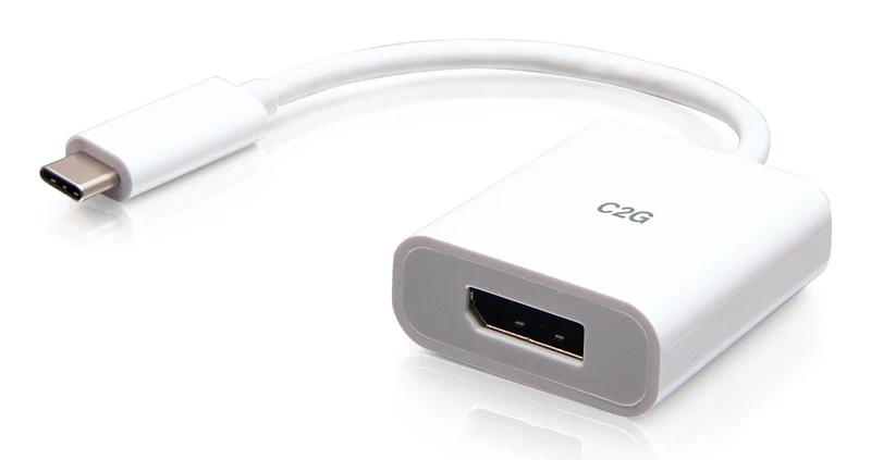 C2G USB-C® to DisplayPortTM Adapter Converter - 4K 60Hz - White