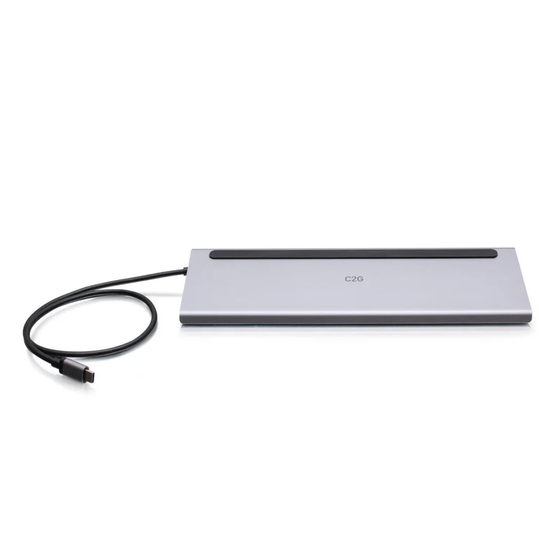 C2G USB-C® 10-in-1 Triple Display Docking Station with HDMI®, DisplayPortTM, VGA, Ethernet, USB, SD Card Reader, 3.5mm Audio and Power Delivery up to 100W - 4K 30Hz