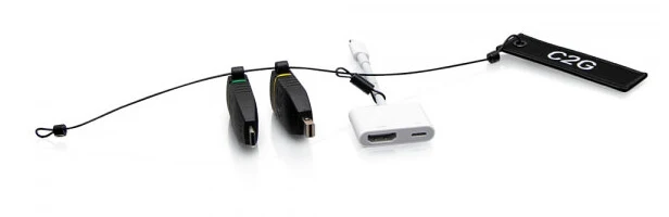 C2G Universal 4K HDMI® Adapter Ring with Color Coded Mini DisplayPortTM, USB-C®, and Lightning