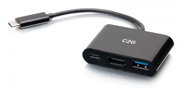 C2G USB-C 3-in-1 Mini Dock with HDMI, USB-A, and USB-C Power Delivery up to 60W - 4K 30Hz