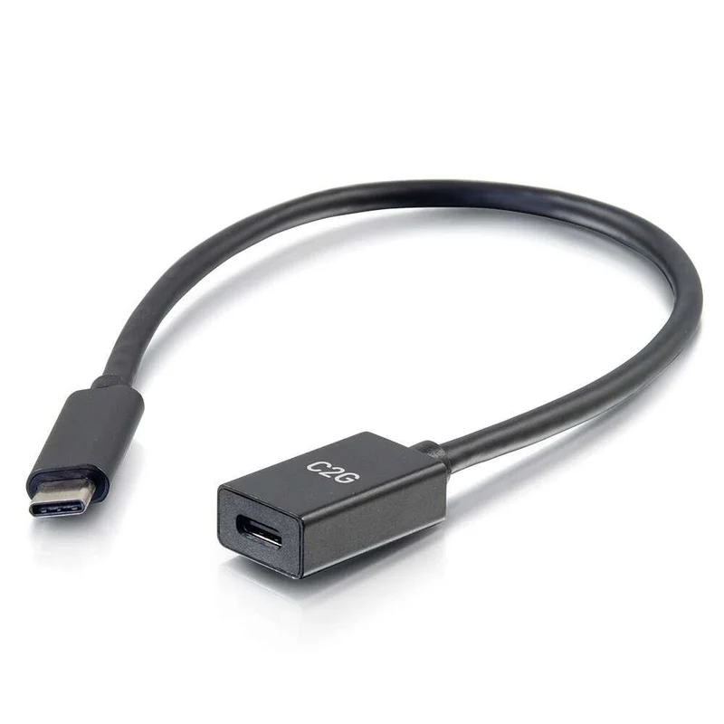 C2G 3ft (0.9m) USB-C to C 3.2 Gen 1 (5Gbps) Male to Female Extension Cable