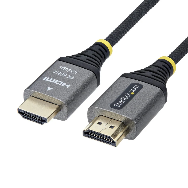 StarTech.com 1m (3ft) Premium Certified High Speed HDMI Cable, Ultra Flexible HDMI Cable, 4K 60Hz/1440p 144Hz w/HDR10/ARC, 18Gbps, High Flex Braided HDMI Cord
