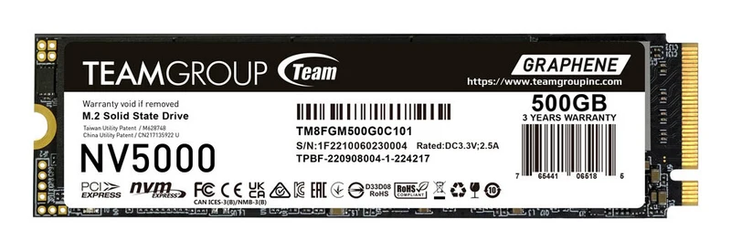 Team Group NV5000 500 GB M.2 PCI Express 4.0 NVMe 3D NAND