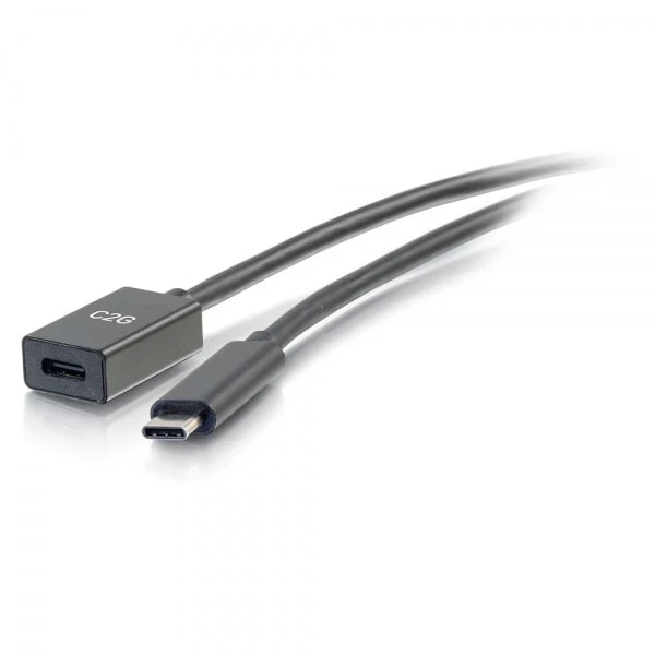 C2G 1ft USB-C to C 3.1 (Gen 1) Male to Female Extension Cable (5Gbps)