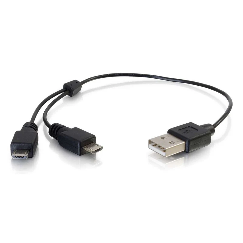 C2G 81709 USB cable USB 2.0 0.25 m USB A 2 x Micro-USB B Black