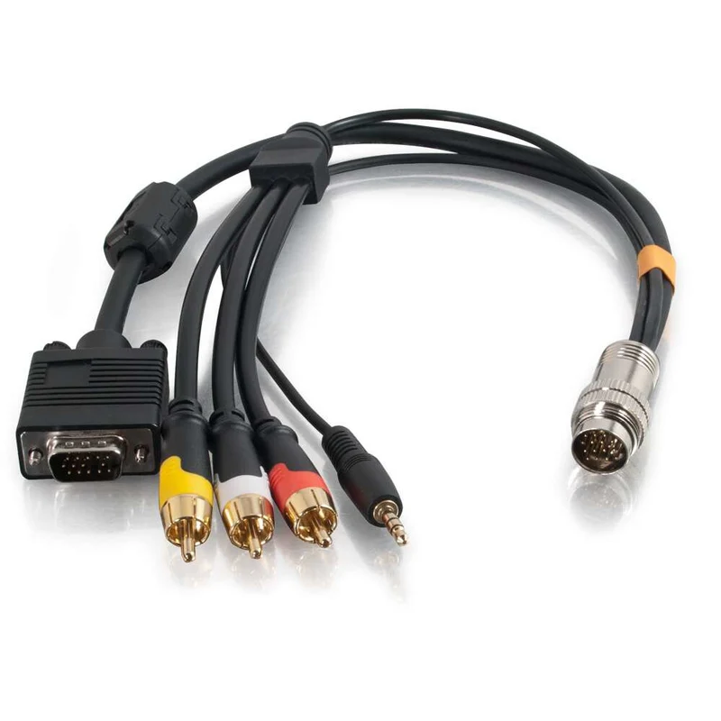 C2G 87115 0.5 m 3 x RCA, 3.5 mm, VGA DIN 15 (p) Black