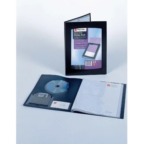 Rexel Clearview A3 Display Book 24-Pocket Black