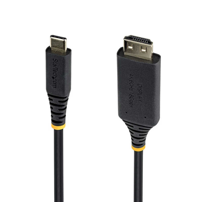 StarTech.com 1m USB-C to HDMI Adapter Cable, Gripping HDMI Connector, 4K 60Hz, Thunderbolt Compatible, HDR, Uni-Directional Cord for MacBook, Dell, HP, Lenovo