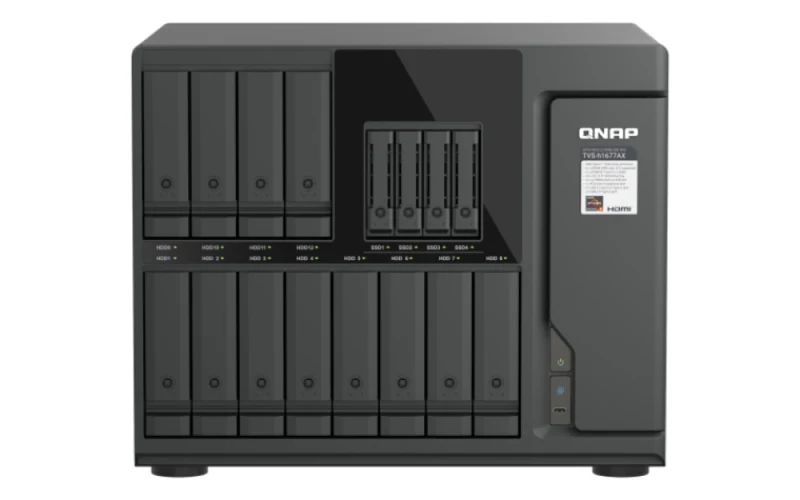 QNAP TVS-H1677AX-R5-16G NAS/storage server Tower AMD Ryzen™ 5 16 GB DDR5 0 TB QuTS hero Black