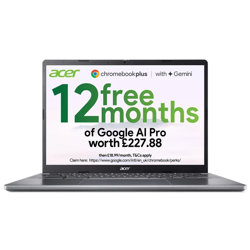 Acer Chromebook Plus 514 (CB514‑3H) – Ryzen 5 7520C, 14" WUXGA IPS, 8GB LPDDR5X, 256GB SSD, Iron