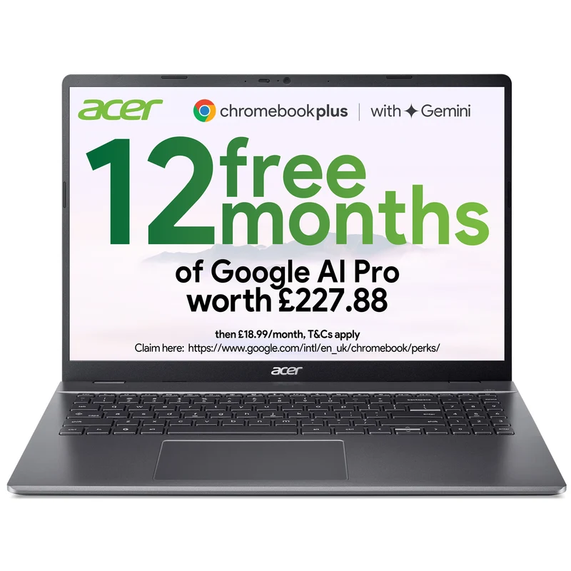 Acer Chromebook Plus 516 Intel Core i3-1315U 8GB RAM 128GB UFS 16" Chrome OS Laptop