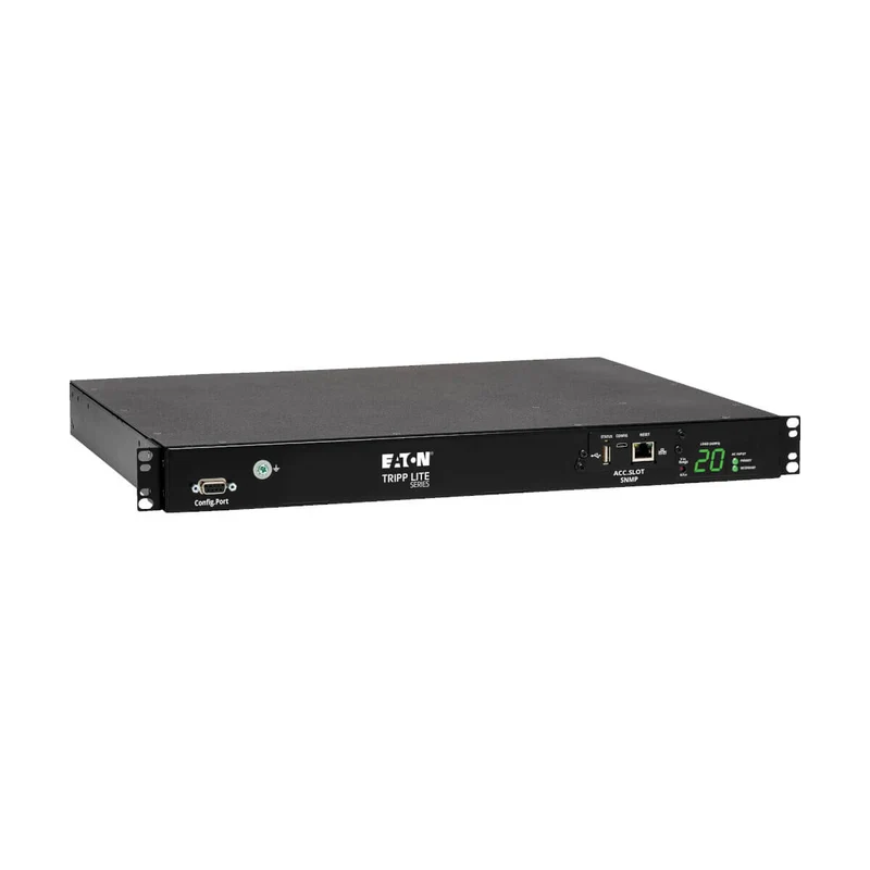 Eaton PDUMH20HVATNET 3.8kW Single-Phase Switched Automatic Transfer Switch PDU, Two 200-240V C20 Inlets, 8 C13 & 2 C19 Outputs, 1U, TAA