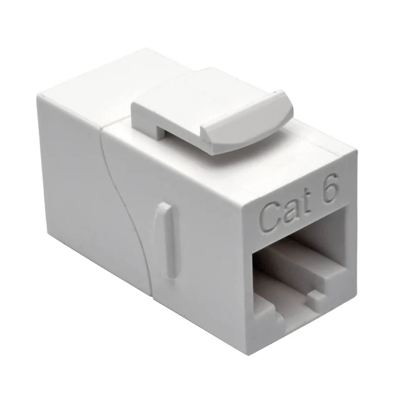 Tripp Lite N235-001-WH Cat6 Straight-Through Modular In-Line Snap-In Coupler (RJ45 F/F), White, TAA