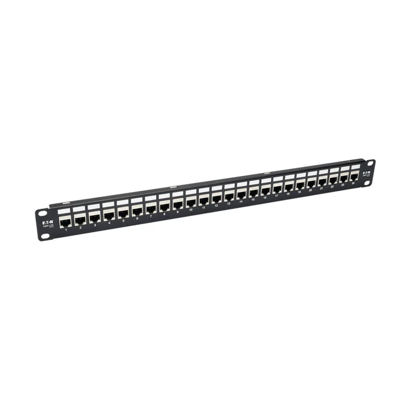 Tripp Lite N254-024-SH-6A 24-Port 1U Rack-Mount STP Shielded Cat6a Feedthrough Patch Panel, RJ45 Ethernet, TAA