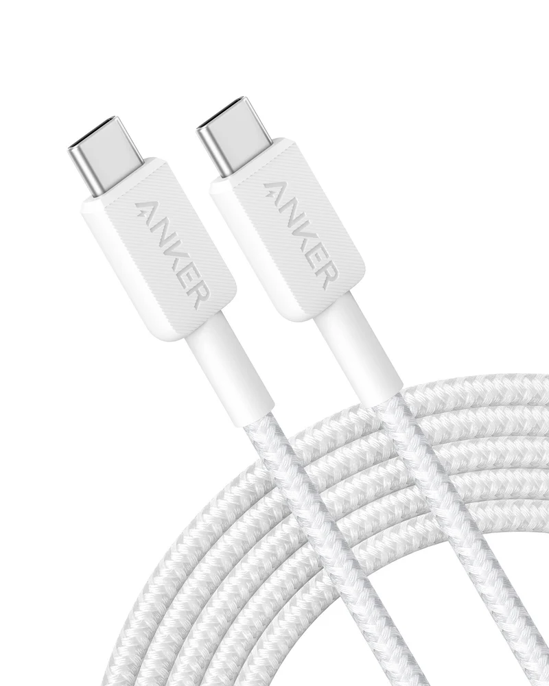Anker Braided USB-C to USB-C Charging Cable 3 m, Fast Charging 60W, White