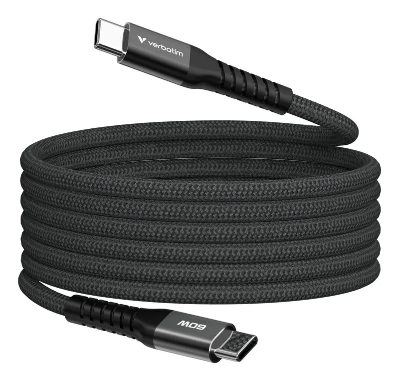 Verbatim Sync & Charge Magnetic Cable - 60W USB-C to USB-C 120 cm Black