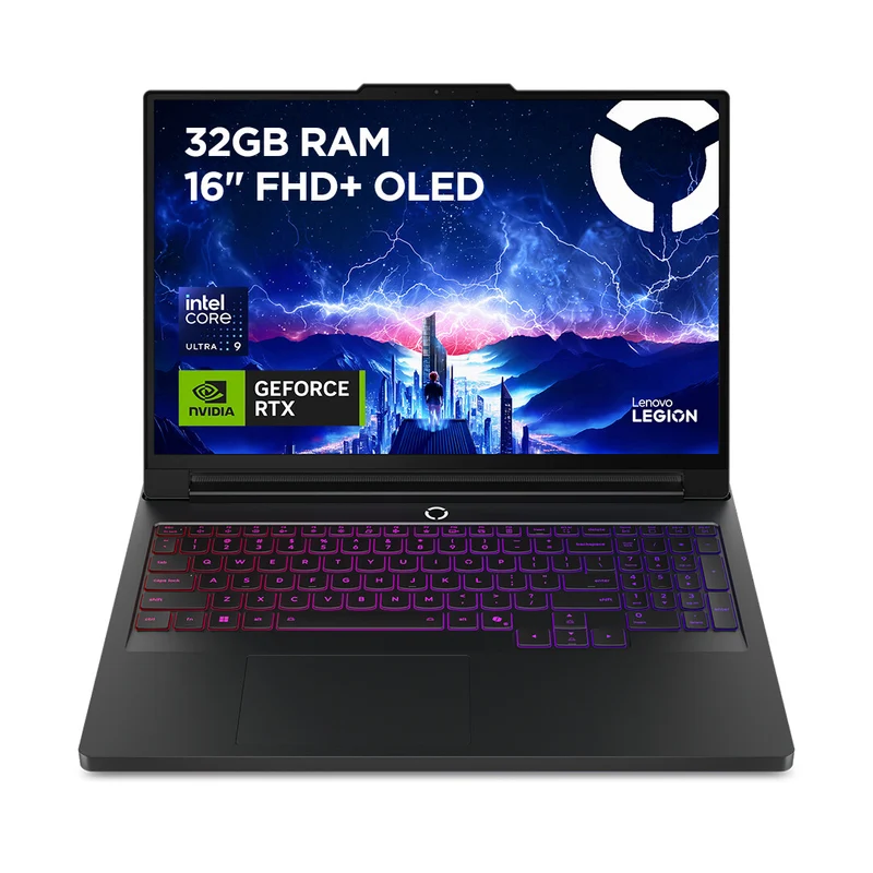 Lenovo Legion Pro 7 16IAX10H Intel Core Ultra 9 290HX Plus Laptop 40.6 cm (16") WQXGA 32 GB DDR5-SDRAM 1 TB SSD NVIDIA GeForce RTX 5080 Wi-Fi 7 (802.11be) Windows 11 Home English Black