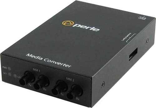 Perle S1000MMM2ST2 GIGABIT ETHERNET network media converter 1000 Mbit/s 1310 nm Multi-mode, Single-mode Black