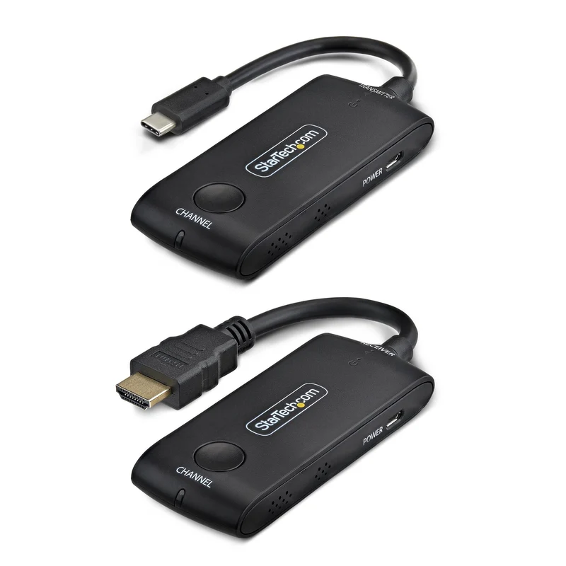 StarTech.com Wireless USB-C to HDMI Extender for Meeting Rooms and Huddle Spaces, 4K 60Hz, 65ft Range, USB Powered, Plug-and-Play Transmitter and Receiver Kit
