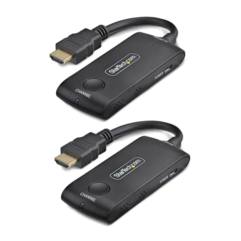 StarTech.com Wireless HDMI Extender for Meeting Rooms and Huddle Spaces, 4K 60Hz, 65ft Range, USB Powered, Plug-and-Play Transmitter and Receiver Kit