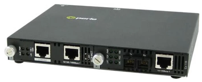 Perle SMI-110-S2SC80 - 10/100 Fast Ethernet Standalone IP Managed Media and Rate Converter. 10/100Base-TX (RJ-45) [100 m/328 ft.] to 100Base-ZX 1550nm single mode (SC) [80 km/49.7 miles]