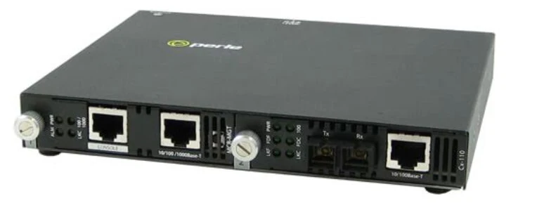 Perle SMI-110-S2LC40 - 10/100 Fast Ethernet Standalone IP Managed Media and Rate Converter. 10/100Base-TX (RJ-45) [100 m/328 ft.] to 100Base-EX 1310nm single mode (LC) [40 km/24.9 miles]