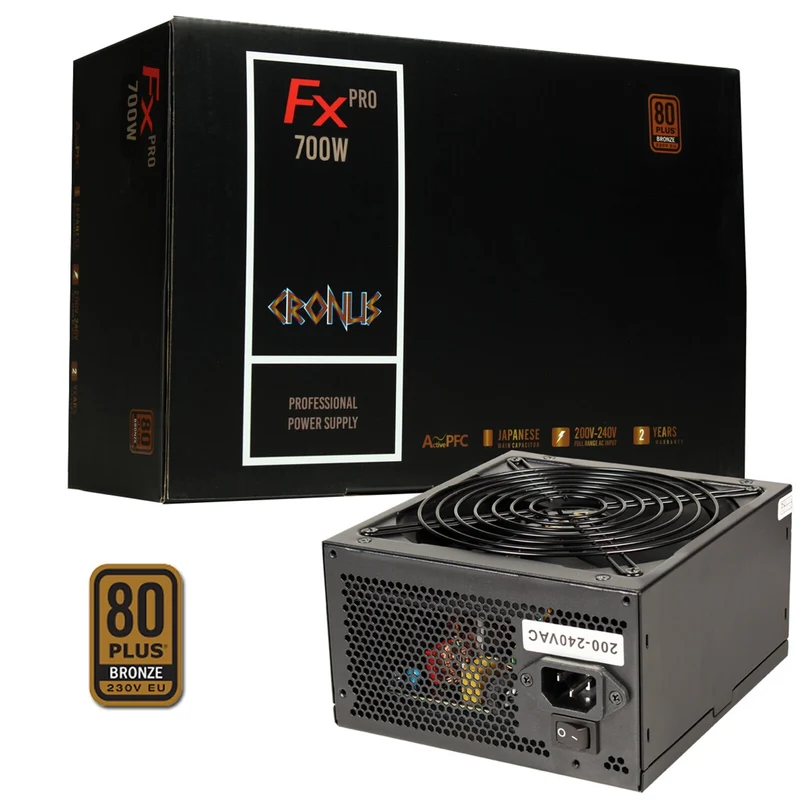 CRONUS 700ATV FX PRO 700W PSU 140mm Silent Cooling Fan 80 PLUS Bronze Non Modular Flat Black Cables Supreme Performance power supply unit ATX