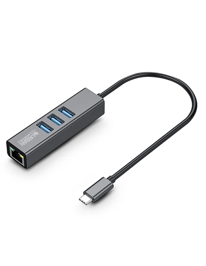 Urban Factory HUBEE: HUB USB-C 1RJ45 ET 3 USB-A 3.0