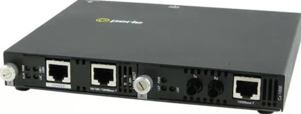 Perle SMI-1000-S2ST160 network media converter 1000 Mbit/s 1550 nm Single-mode Black
