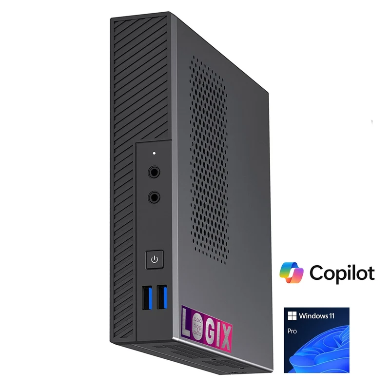 LOGIX 14th Gen Intel i5 10 Core 4.70GHz 1 Litre Mini Business / Security PC for Alarm & Door Entry Systems with 16GB RAM, 500GB NVMe SSD,WiFi BT, Windows 11 Pro, Keyboard & Mouse Intel® Core™ i5 DDR5-SDRAM Mini PC Black