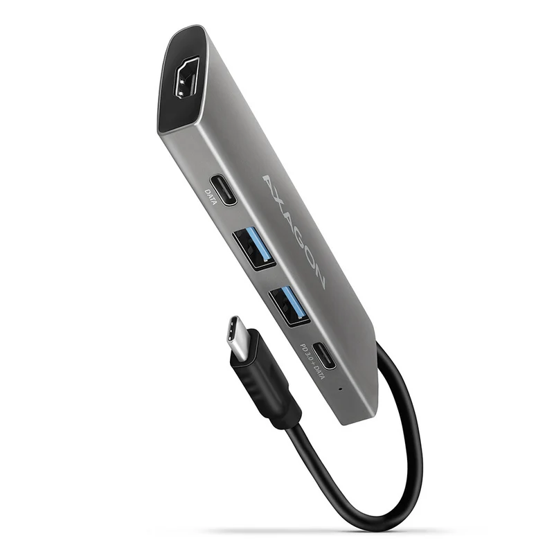 Axagon HMC-5G2 USB 10Gbps hub, 2x USB-A, 2x USB-C, HDMI 4k/60Hz, PD 100W, USB-C cable