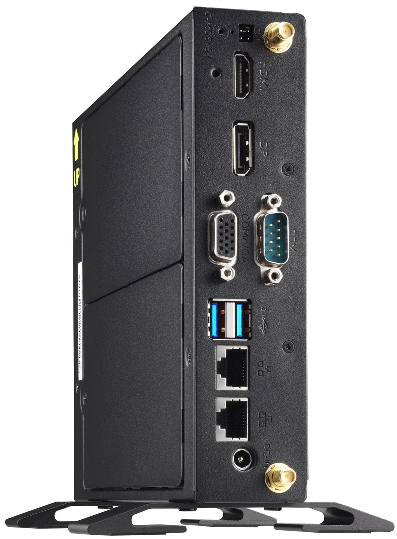 Shuttle XPC slim Barebone DS10U, Celeron 4205U, 1xHDMI,1xDP,1x VGA, 2x LAN,1xCOM, 8x USB, fanless, 24/7 permanent operation