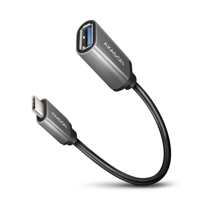 Axagon RUCM-AFAC cable adapter USB-C (M) -> USB-A (F), 20cm, USB 3.2 Gen 1, 3A, ALU