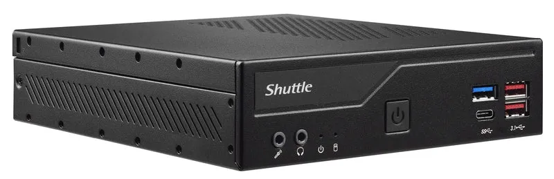 Shuttle Slim PC DH470C , S1200, 1x HDMI, 2x DP , 2x LAN, 2x COM, 8x USB, 1x 2.5", 2x M.2, 24/7 permanent operation, incl. VESA