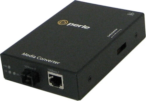 Perle Fast Ethernet, 100Base-BX 1550nm TX / 1310nm RX, single strand single mode, SC, UK Power Cord