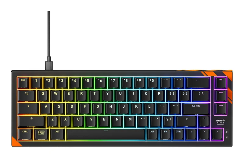 CHERRY K5 PRO TMR COMPACT keyboard Gaming USB QWERTY US English Black, Orange