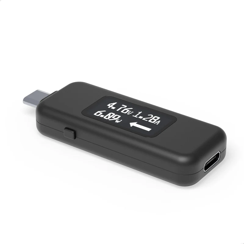 Plugable Technologies USB C Power Meter Tester for Monitoring USB-C Connections up to 240W - Digital Multimeter Tester for USB-C Cables, Laptops, Phones, Chargers - Driverless