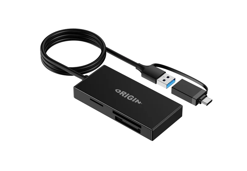 Origin Storage Origin USB3.2 Gen1 Multi-Ports Card Reader with USB-C and USB-A adapter