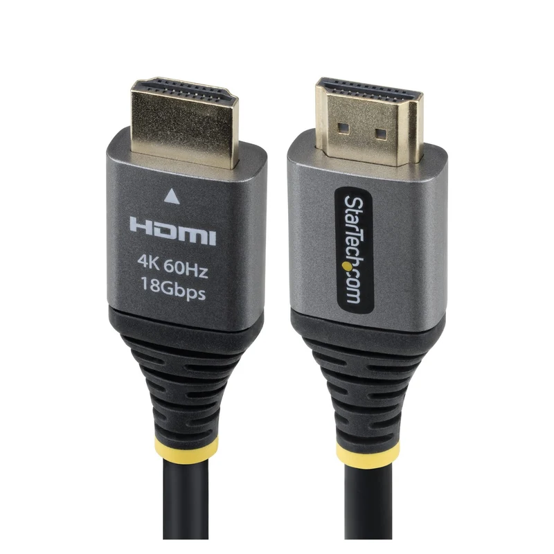 StarTech.com 5ft (1.5m) Premium Certified High Speed HDMI Cable, 4K 60Hz/1440p 144Hz, HDMI 2.0 Cable with HDR10/ARC, 18Gbps, 4K HDMI Cord for Monitor/TV/Display, High-Flex TPE Jacket