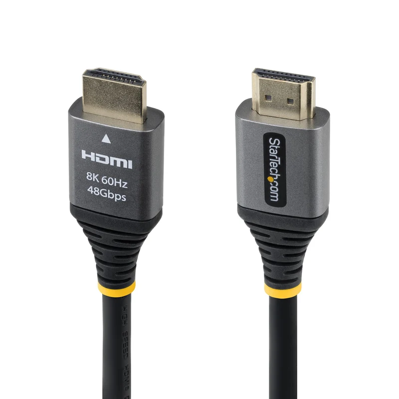 StarTech.com 1ft (30cm) Certified Ultra High Speed HDMI Cable, 8K 60Hz/4K 120Hz, HDMI 2.1 Cable with HDR10+ / eARC, 48Gbps, 8K HDMI Cord for Monitor/TV/Display, Flexible TPE Jacket