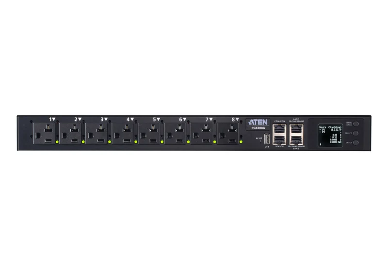 ATEN 32A 8-Outlet 1U Outlet Metered & Switched PDU + Free Eco PDU Manager Software