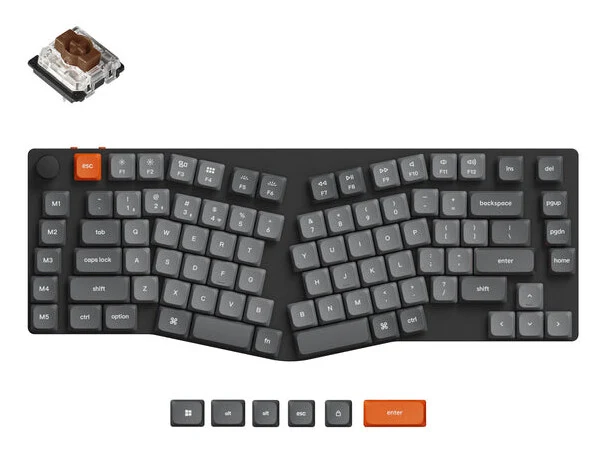 Keychron K15 Max keyboard Universal USB + RF Wireless + Bluetooth QWERTY UK English Grey