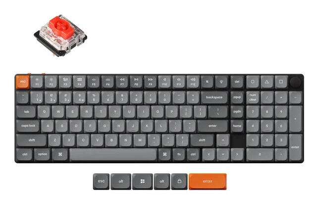 Keychron K17 Max keyboard Universal USB + RF Wireless + Bluetooth QWERTY UK English Black